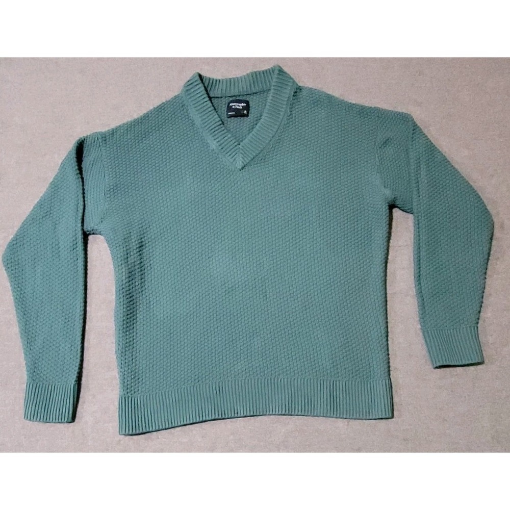 Abercrombie Fitch Womens Sweater Over Sized Medium V‎ neck Green